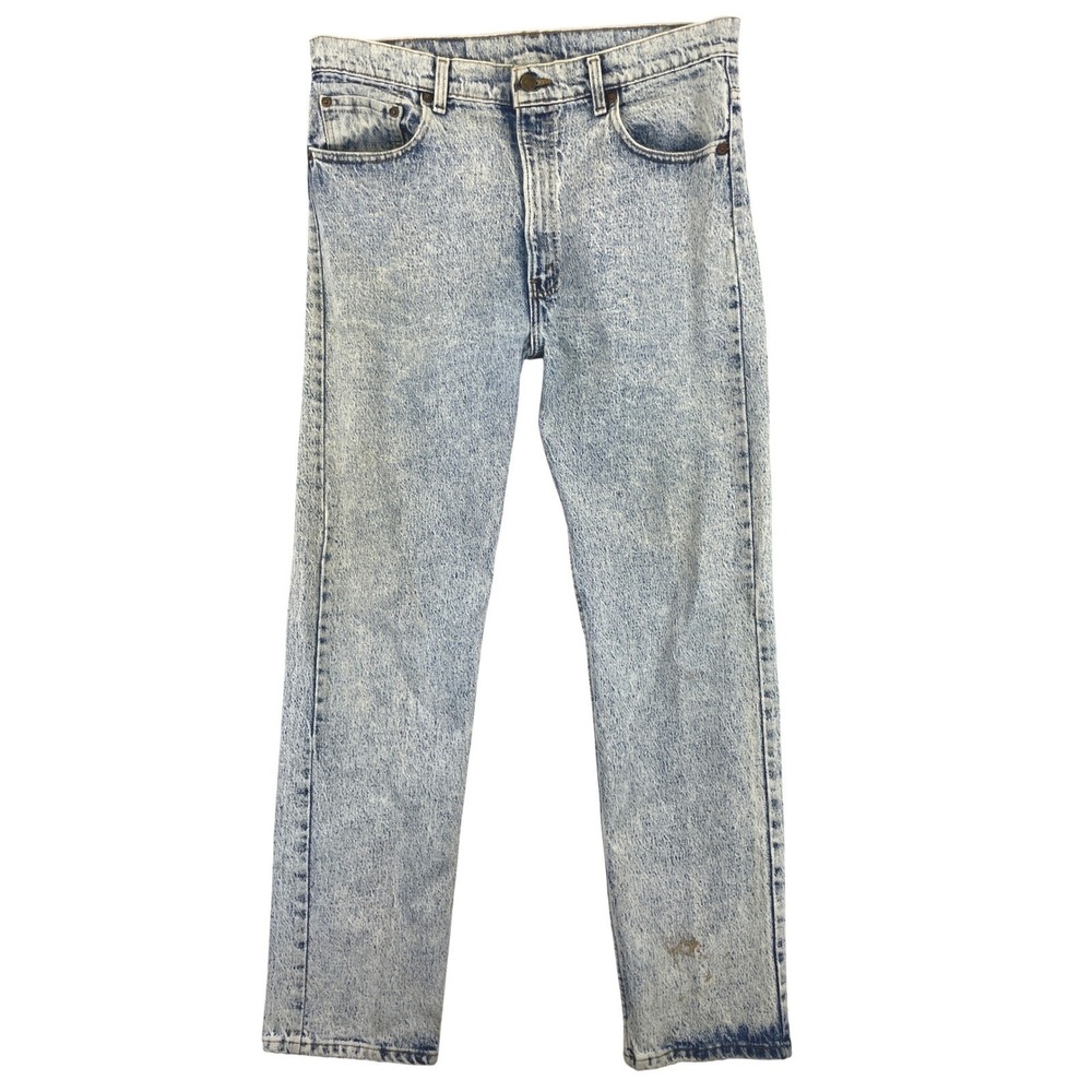 Levi's 505 Jeans Men's Size 36x31 Blue Acid Wash 532 Stamp Straight Leg Vintage